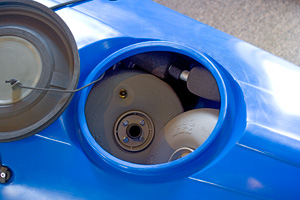 Kayak Cart—Mini in small hatch of kayak